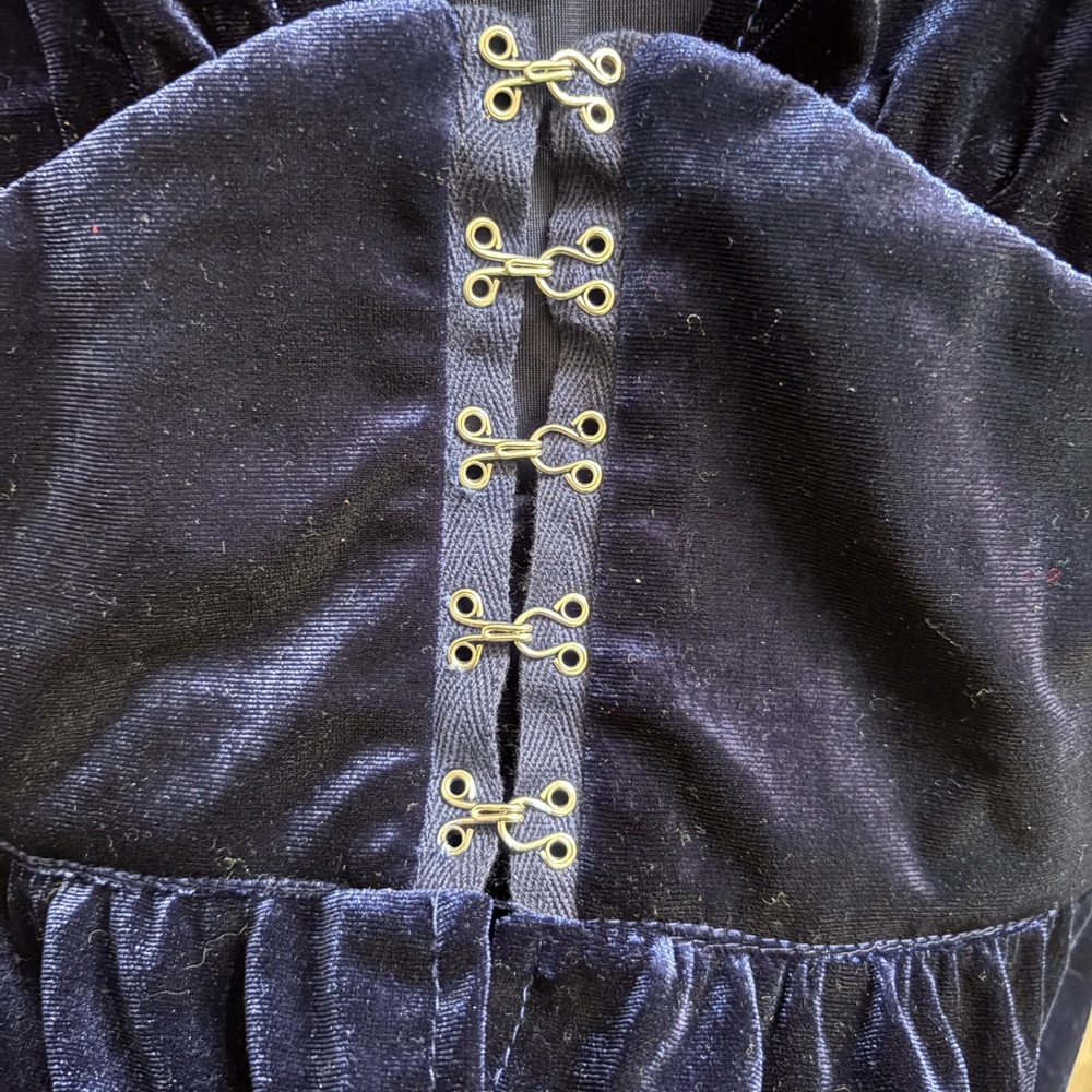 NWOT Missguided Crushed Velvet Corset Top In Dark Blue Women’s Plus Size 14 - Picture 8 of 15
